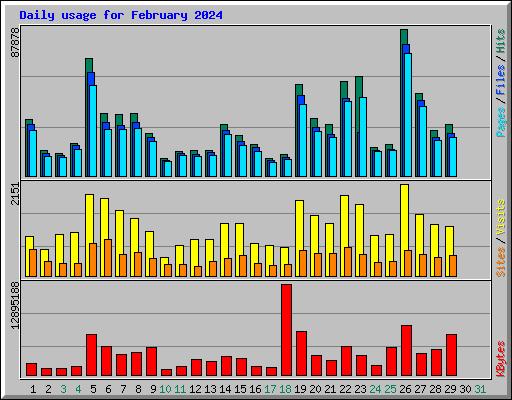 Daily usage for February 2024