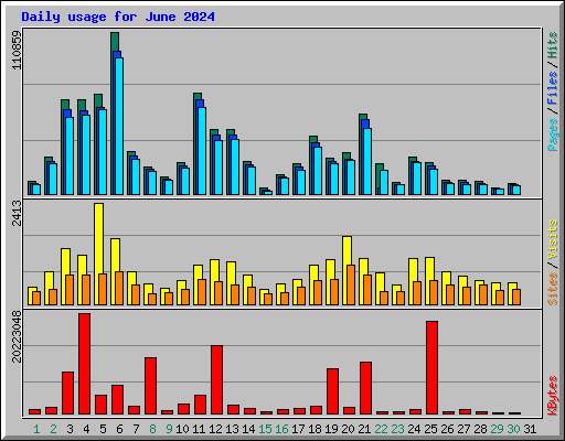 Daily usage for June 2024