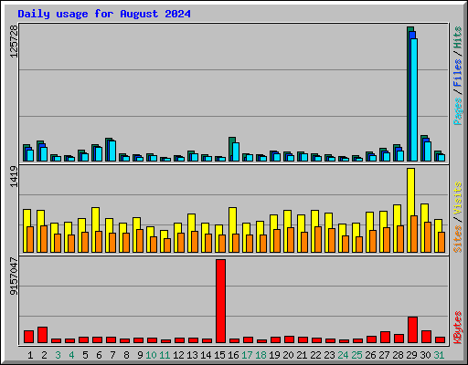 Daily usage for August 2024