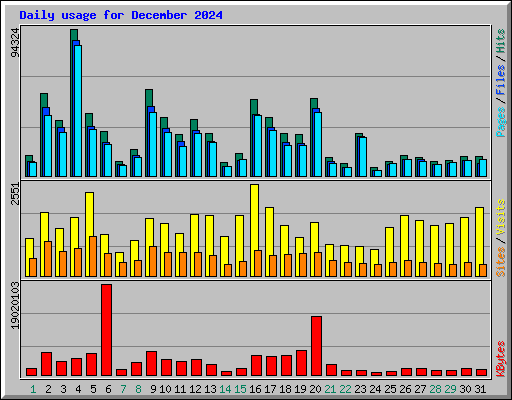 Daily usage for December 2024