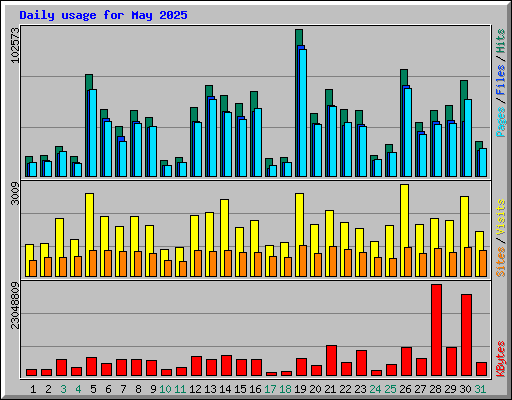 Daily usage for May 2025