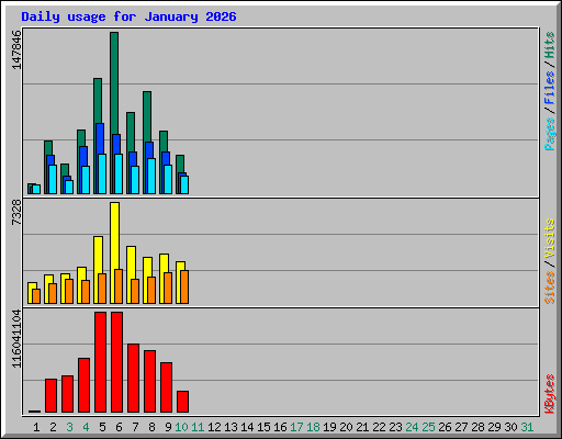 Daily usage for January 2026
