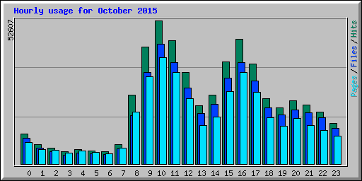 Hourly usage for October 2015