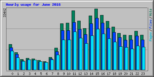 Hourly usage for June 2016