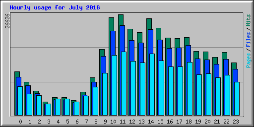 Hourly usage for July 2016