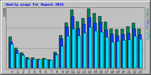 Hourly usage for August 2016