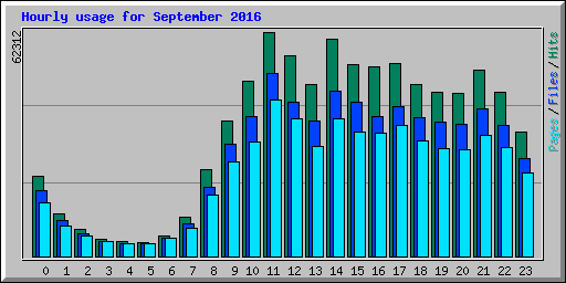 Hourly usage for September 2016