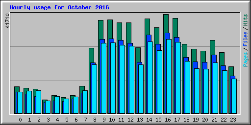 Hourly usage for October 2016