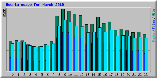 Hourly usage for March 2019