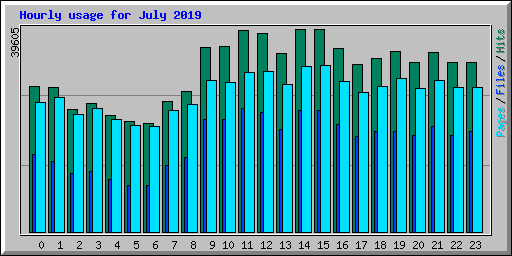 Hourly usage for July 2019