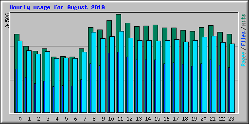 Hourly usage for August 2019