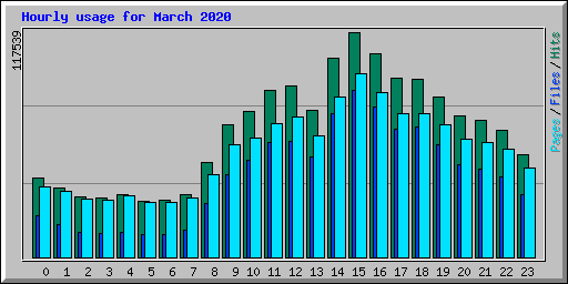 Hourly usage for March 2020