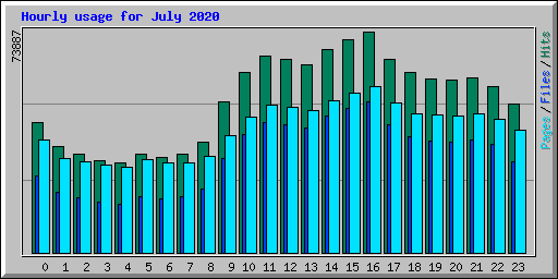Hourly usage for July 2020