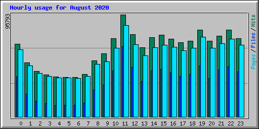 Hourly usage for August 2020