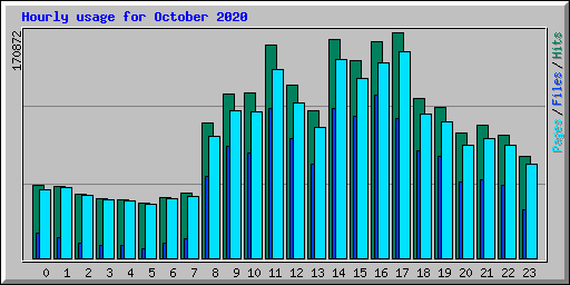 Hourly usage for October 2020