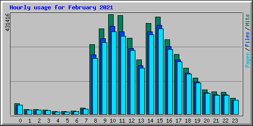 Hourly usage for February 2021