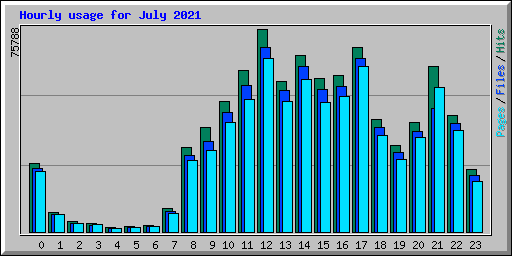 Hourly usage for July 2021