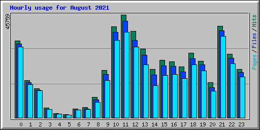 Hourly usage for August 2021