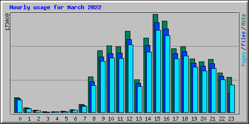 Hourly usage for March 2022