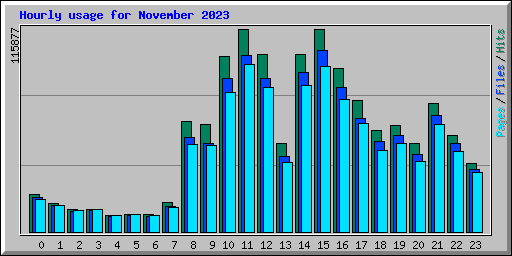 Hourly usage for November 2023