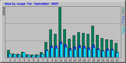 Hourly usage for September 2025