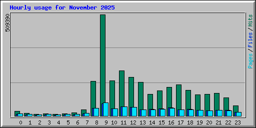Hourly usage for November 2025